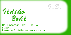 ildiko bohl business card