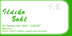 ildiko bohl business card